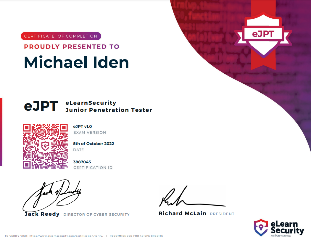 eJPT Certificate