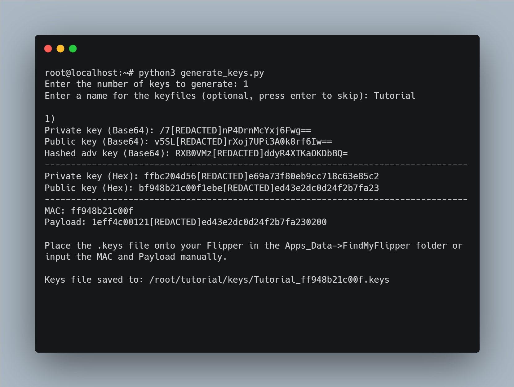 Generate Keys